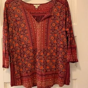 Lucky Brand 3/4 Sleeve Top